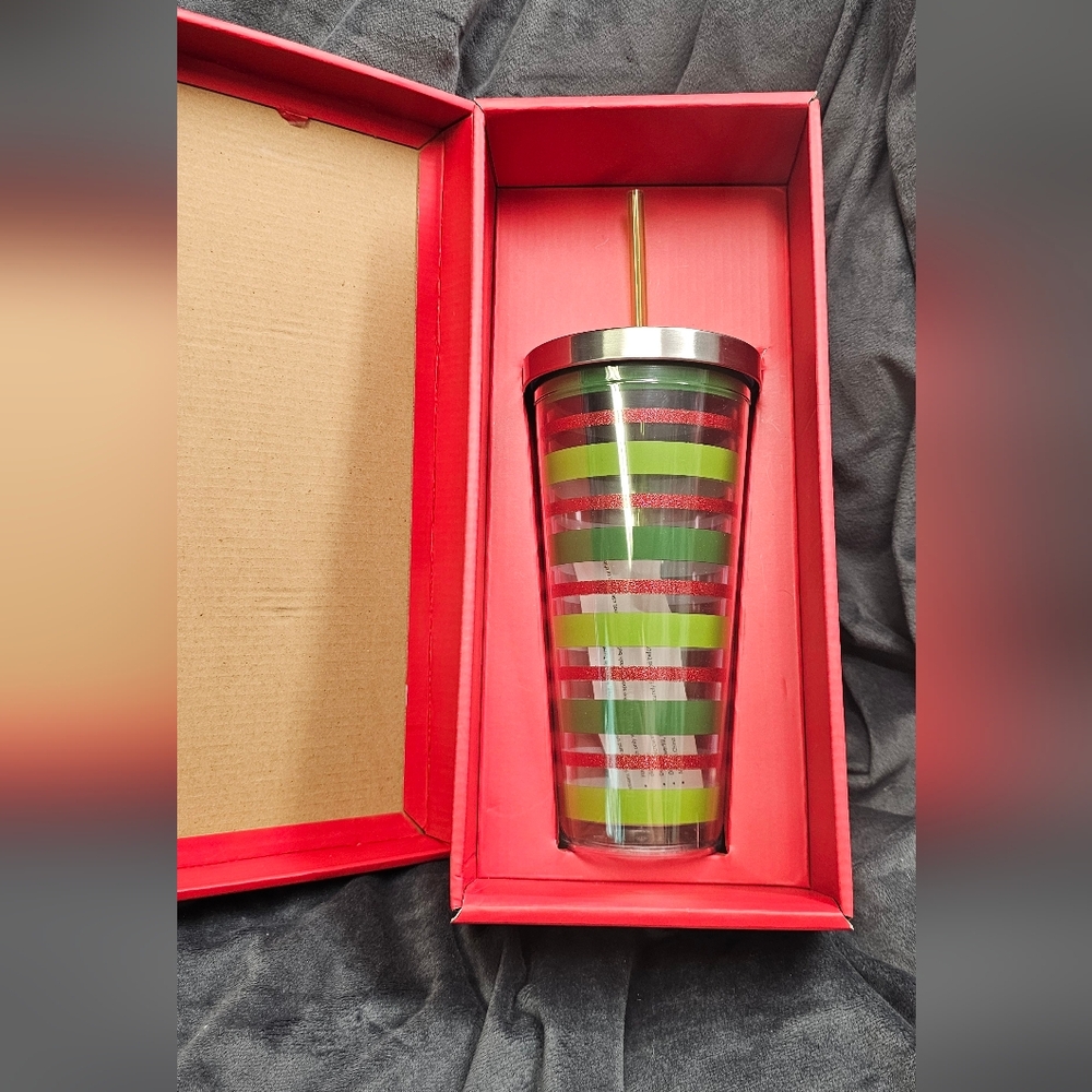 Christmas Tumbler With Straw And Gift Box